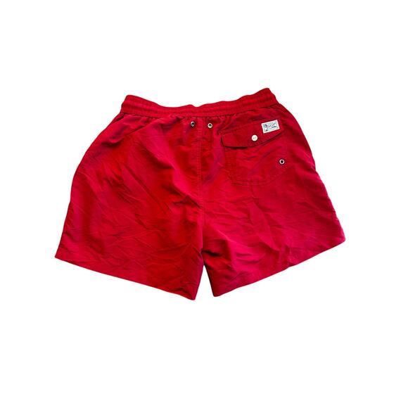 POLO RALPH LAUREN Mens Red Logo Swim Shorts in Size Medium - Picture 2 of 4